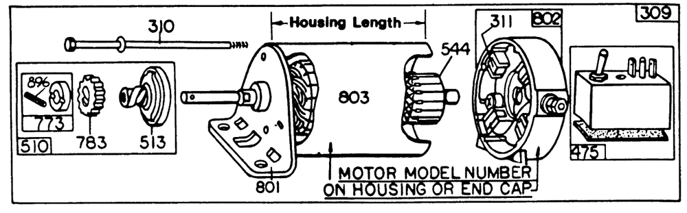 Electric Starters 2 Diagram and Parts List for 190402-0949-XX  Briggs and Stratton Engine